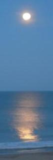 moon rise over beach and water, Ocean City, MD